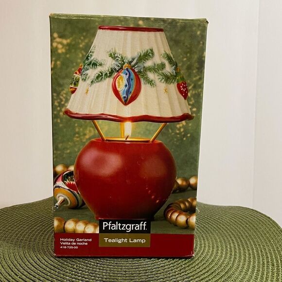 Pfaltzgraff Holiday Garland Tea Light Lamp NWT - Picture 11 of 11